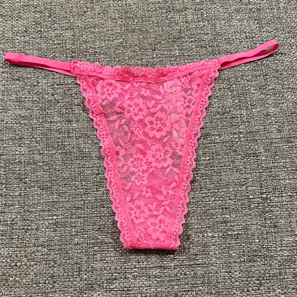 Victoria’s Secret String Lace Thong Panty in Hot Pink - Women's Intimates